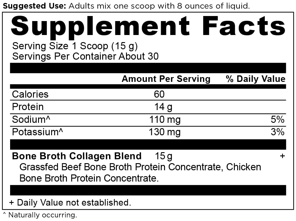 Close-up of the product label showing collagen types I, II and III