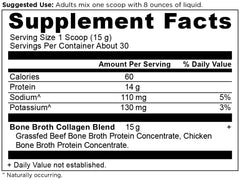 Close-up of the product label showing collagen types I, II and III