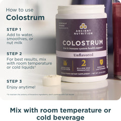 Unflavored colostrum powder blended into a smoothie