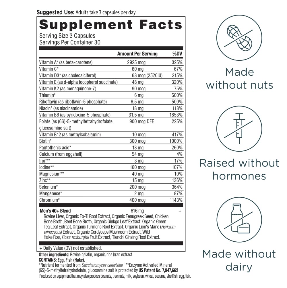Highlight: 21 vitamins and minerals for men 40+