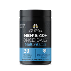 Bottle of ANCIENT NUTRITION Men's 40+ 1-Day Multivitamin, 30-count