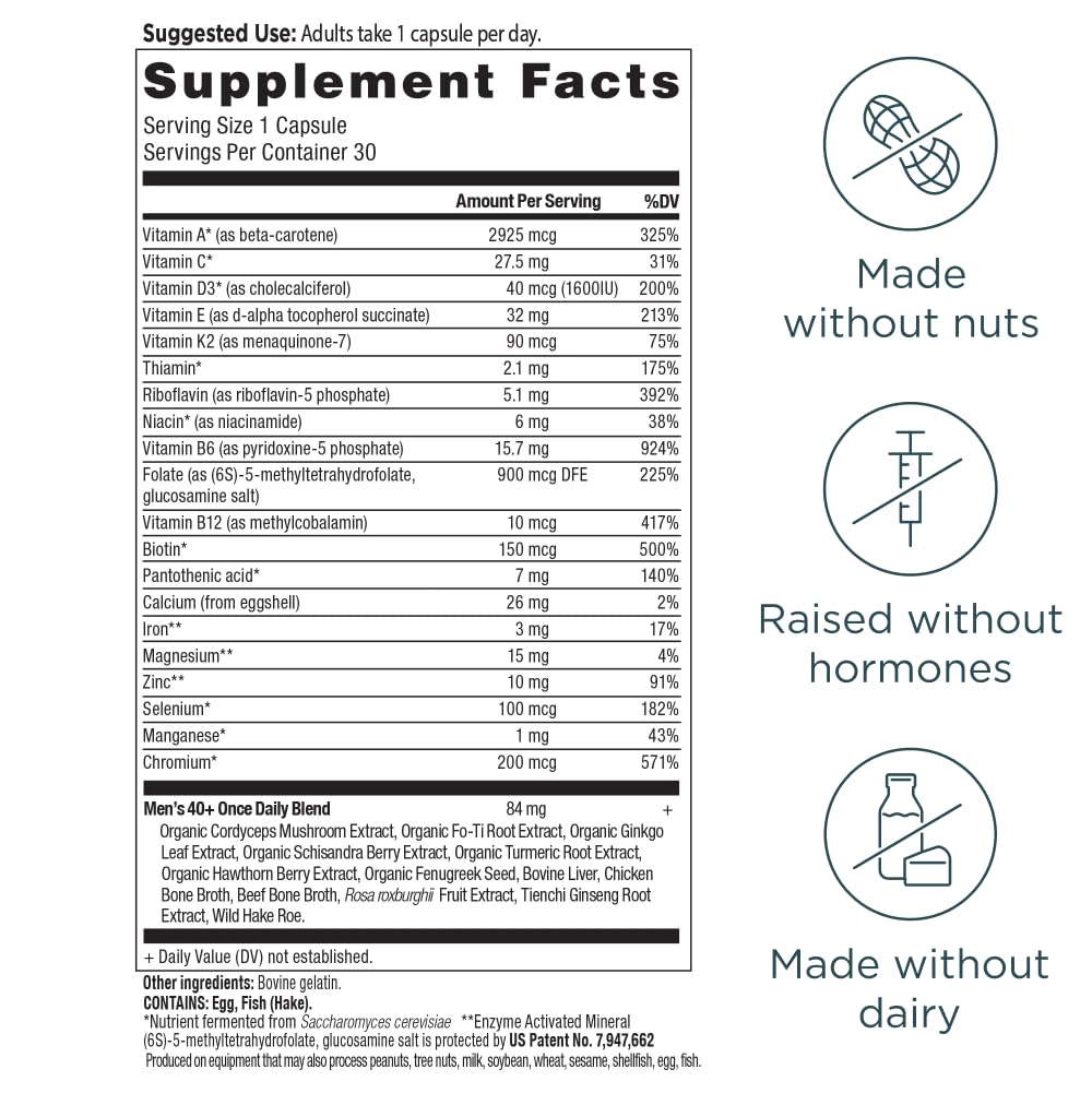 Single capsule from ANCIENT NUTRITION Men's 40+ Multivitamin