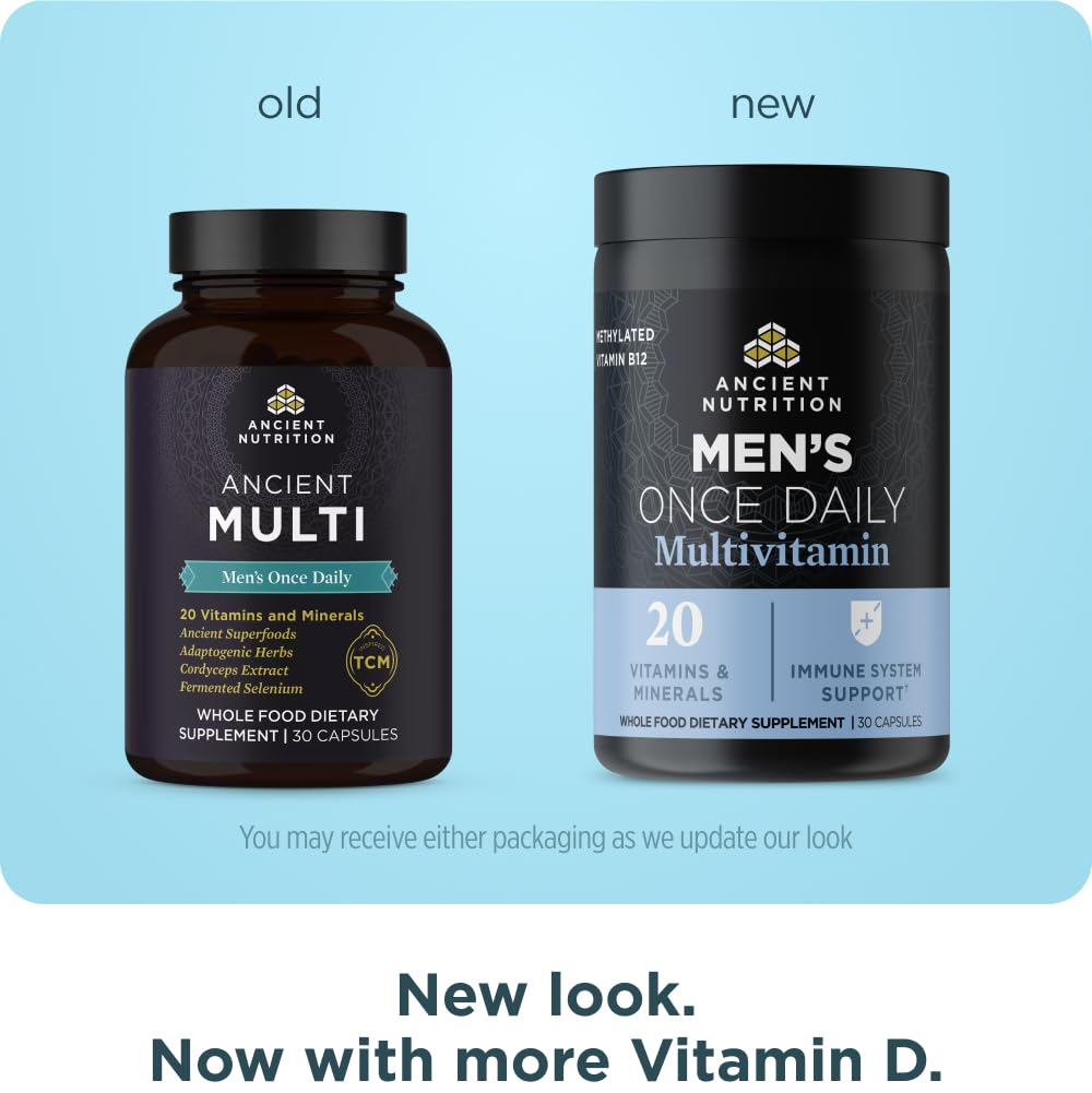 Side view of Ancient Nutrition Multivitamin for Men bottle