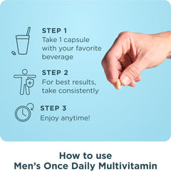30-count Ancient Multi Men's once-daily vitamin bottle label