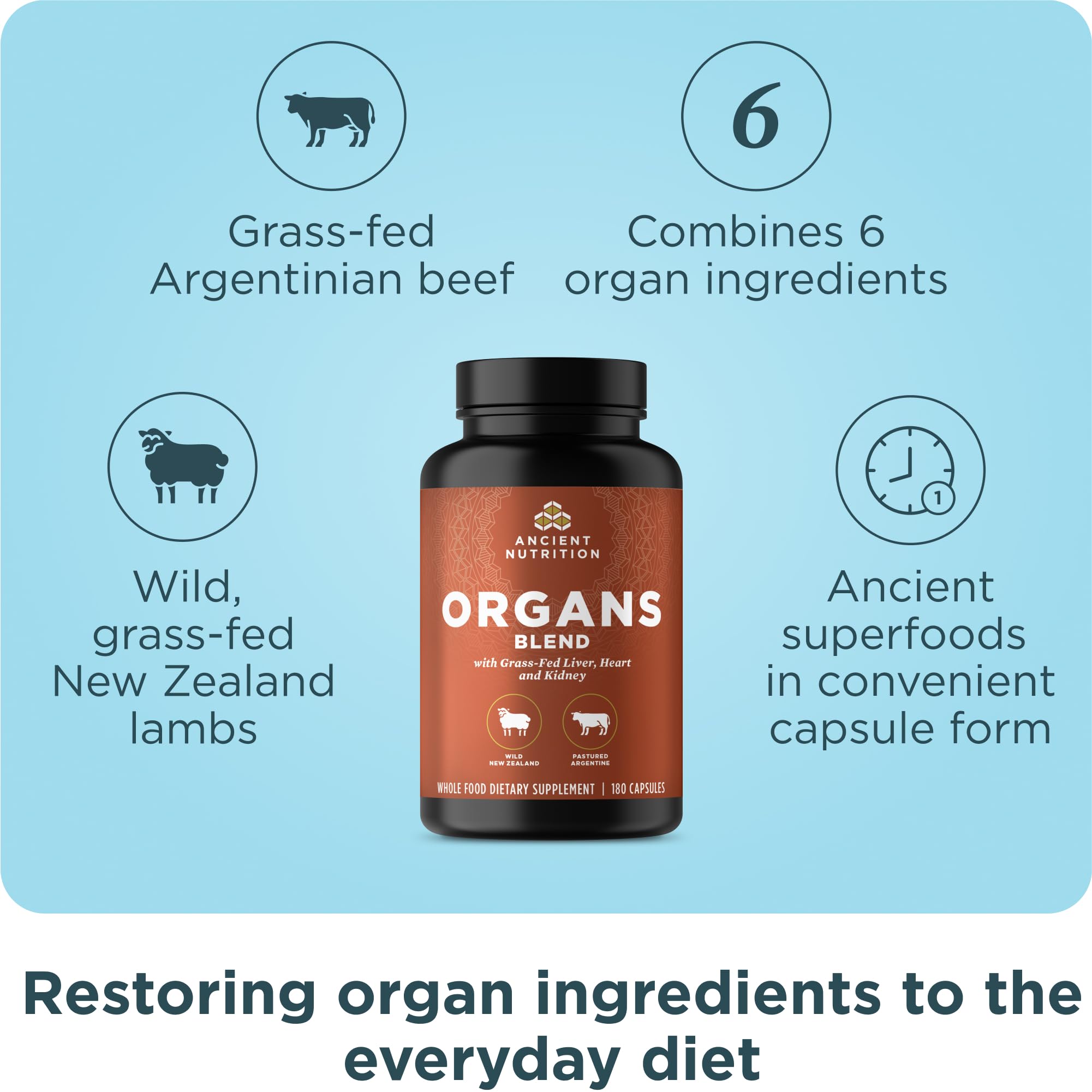 Close-up of Organic Organ Supplements label