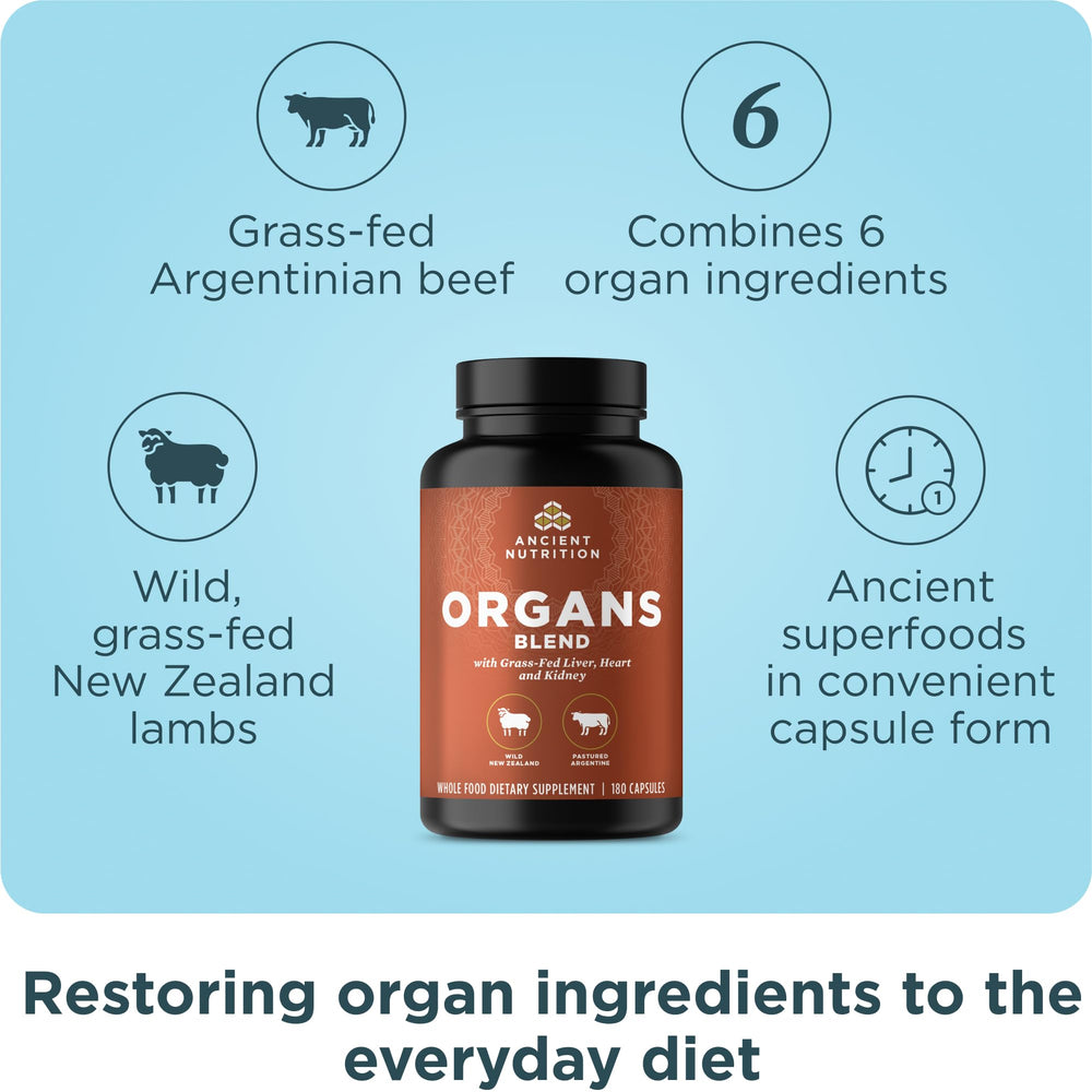 Close-up of Organic Organ Supplements label