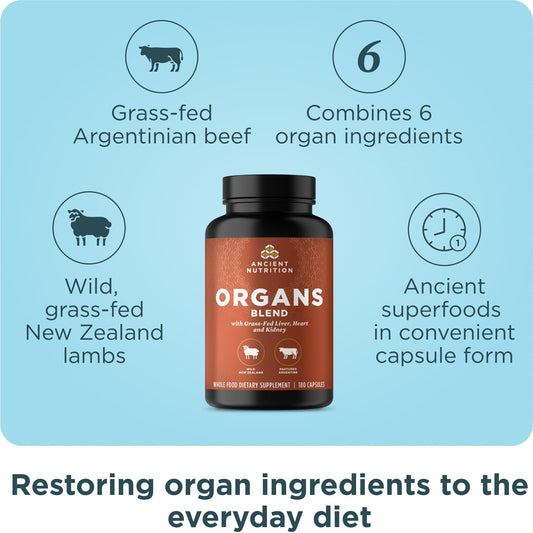 Close-up of Organic Organ Supplements label