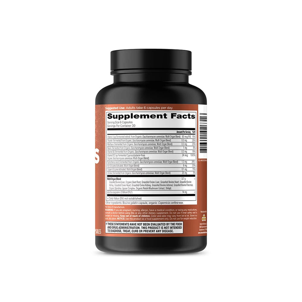 Ancient Nutrition Organ Supplements label communicates quality and scientific backing.