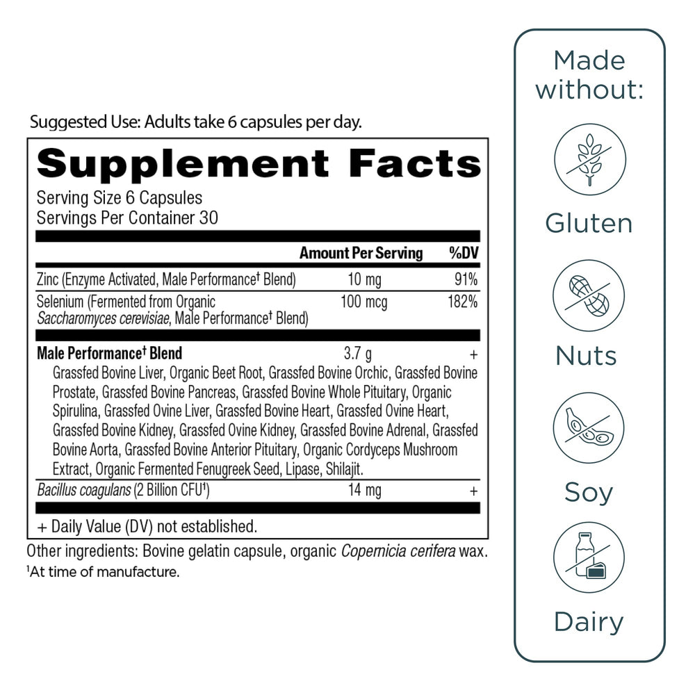 Ancient Nutrition Organs Complex prostate capsule supports masculine energy and comfort.