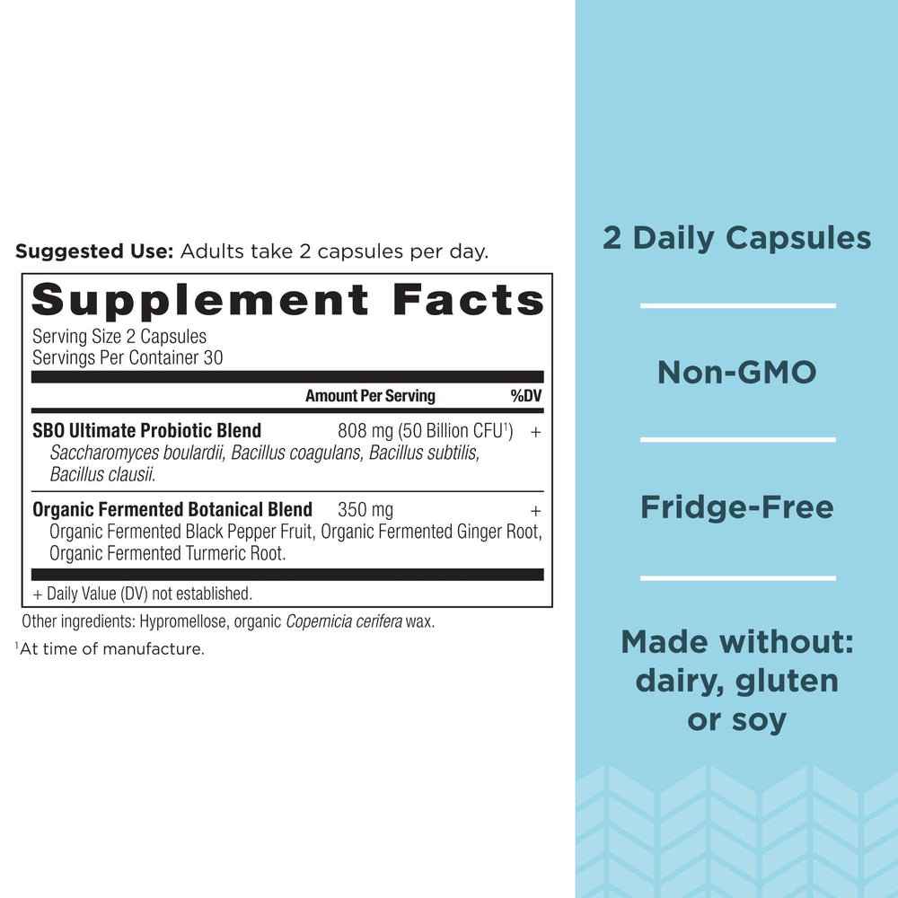 Ancient Nutrition Probiotics capsules close-up showing easy-to-swallow form