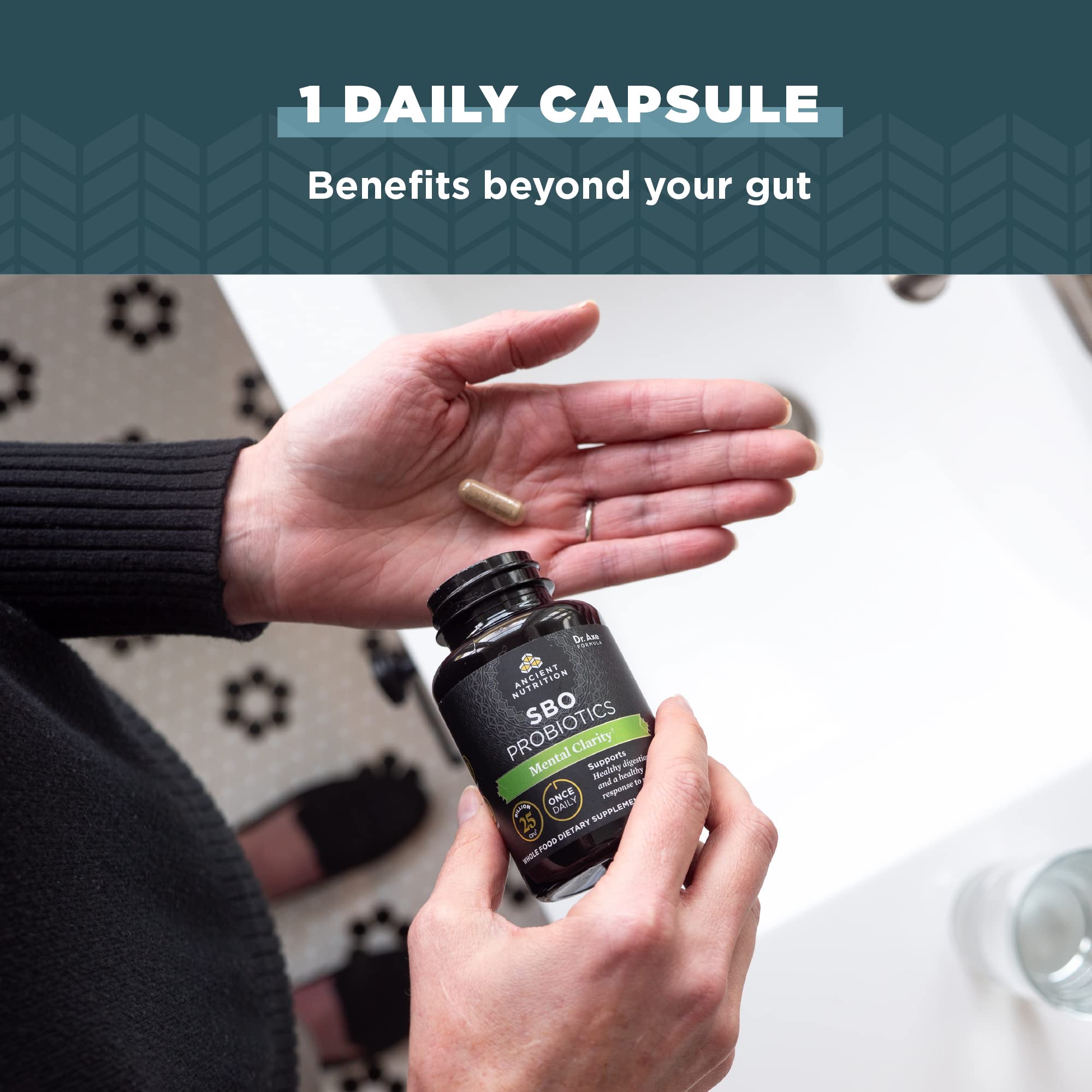 Capsule pouring from bottle for daily use