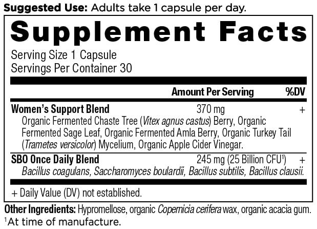 Once daily dosage capsules for women's probiotics