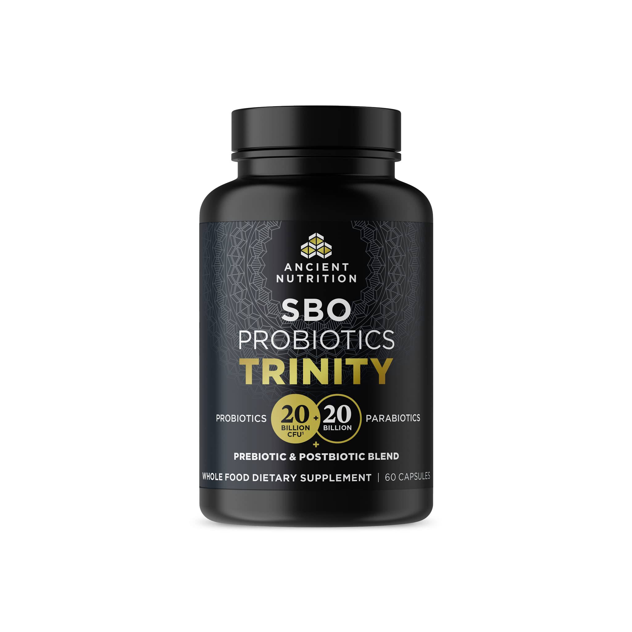 Ancient Nutrition SBO Probiotic Trinity Daily Care bottle 60 count