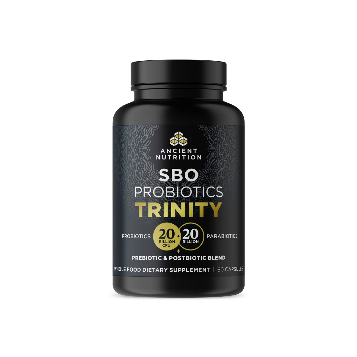 Ancient Nutrition SBO Probiotic Trinity Daily Care bottle 60 count