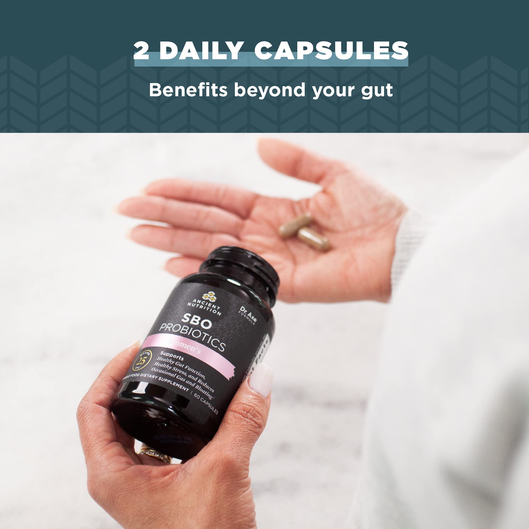 Ancient Nutrition SBO Probiotics daily capsules for digestive and immune support