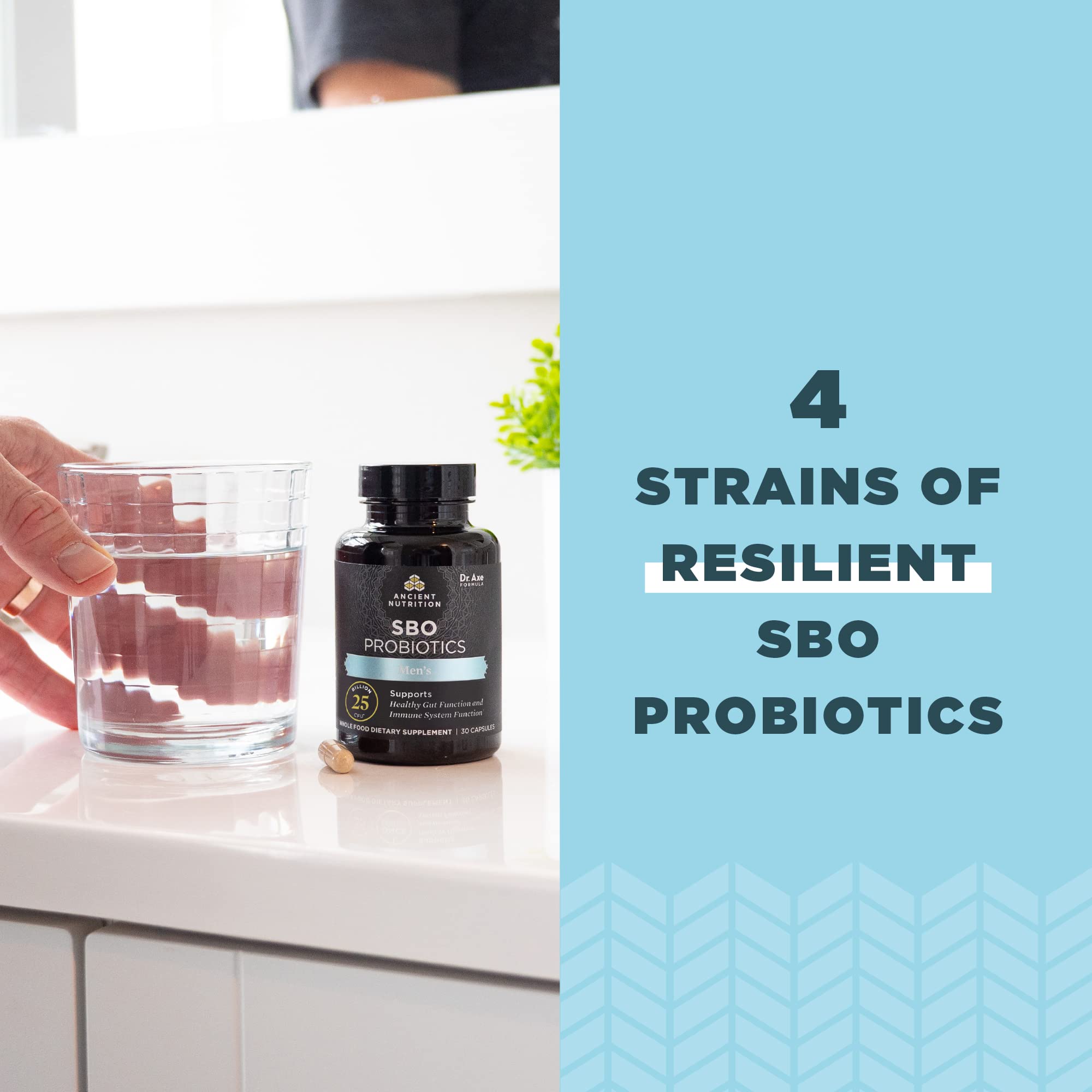 Men's health formula emphasizing soil-based probiotics and botanicals