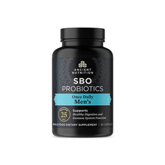 Ancient Nutrition SBO Probiotics for Men bottle, front view