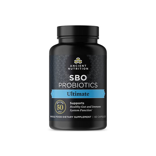 Ancient Nutrition SBO Probiotics Ultimate bottle label