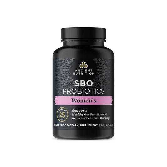 Front view of Ancient Nutrition SBO Probiotics for Women bottle