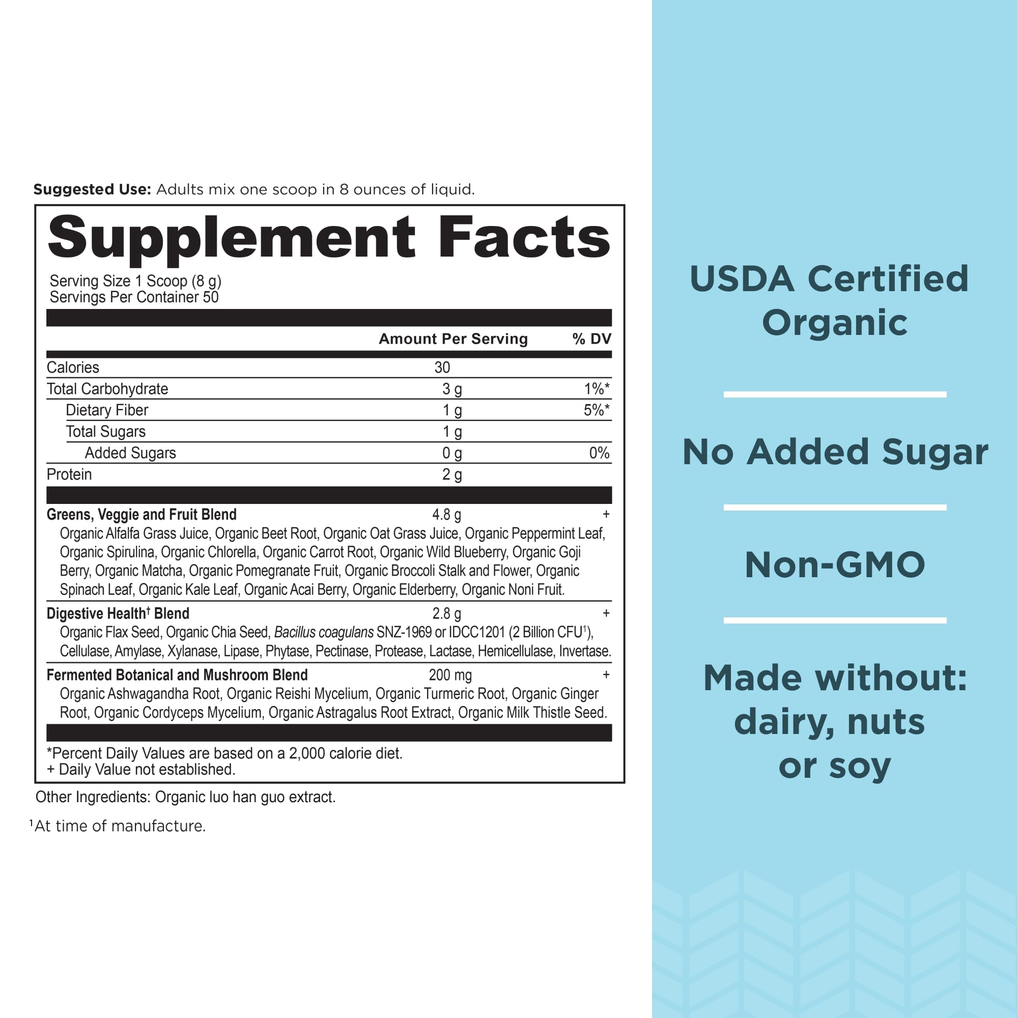 Close-up of spirulina and chlorella ingredients