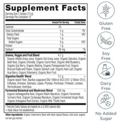 Organic Berry flavor label for Ancient Nutrition SuperGreens