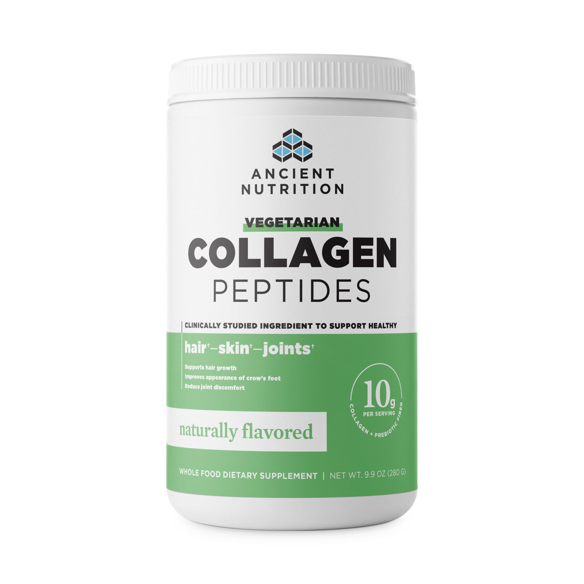 Ancient Nutrition Vegetarian Collagen Peptides bottle and label