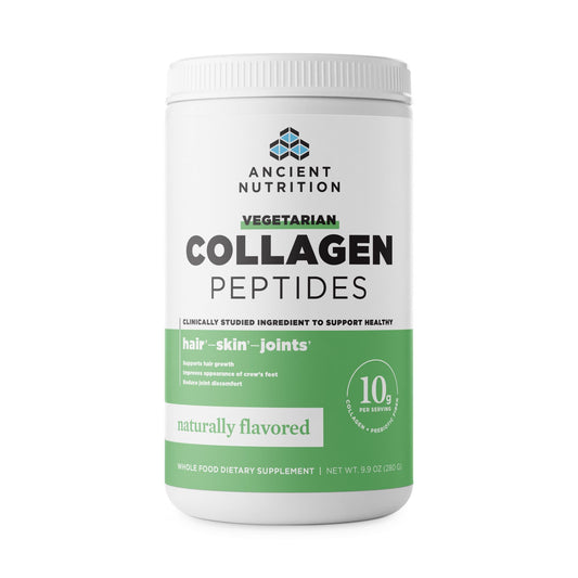 Ancient Nutrition Vegetarian Collagen Peptides bottle and label