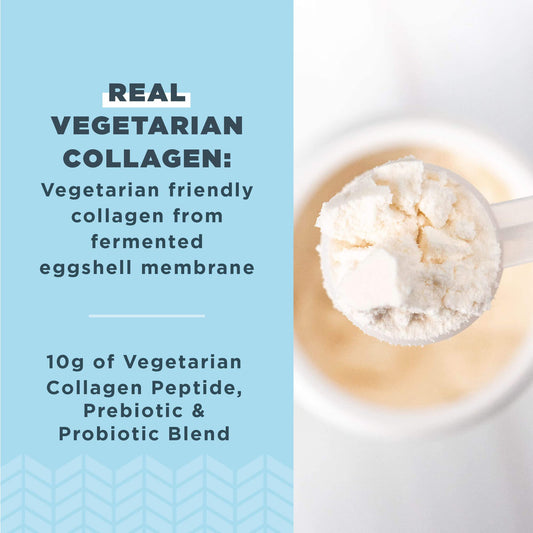 Collagen peptides powder in scoop showing natural flavor