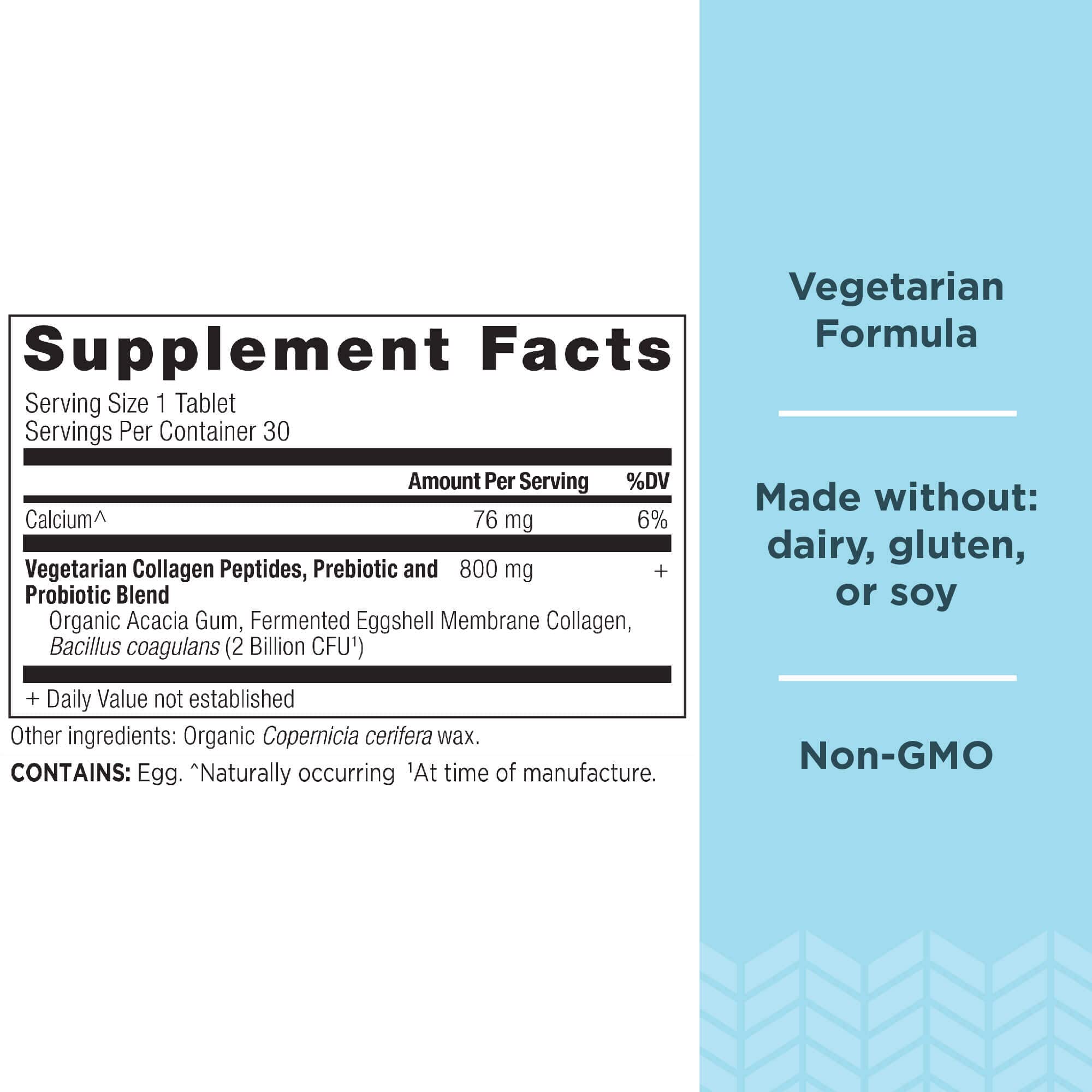 Close-up of Vegetarian Collagen Peptides Tablets