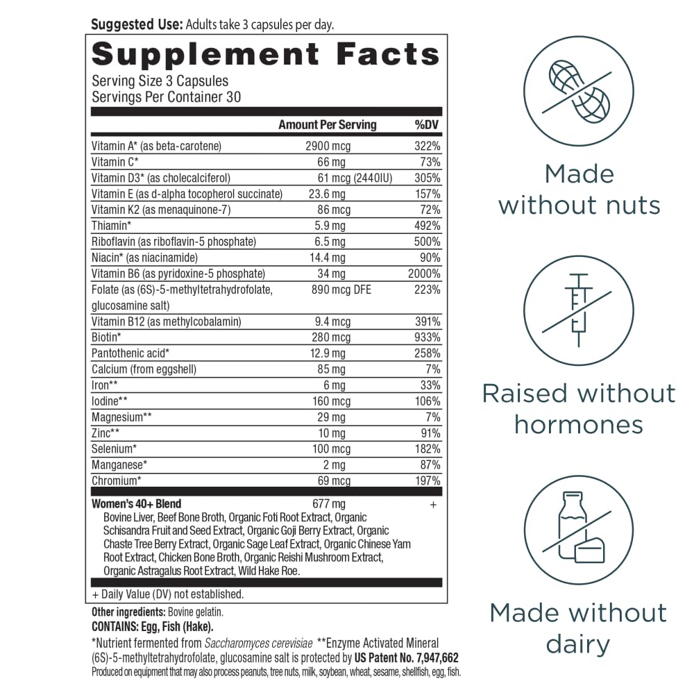 Ancient Nutrition cap closeup emphasizing 40+ formula