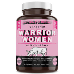 Ancient Origins beef organ supplement bottle front highlighting grass-fed blend for daily wellness.