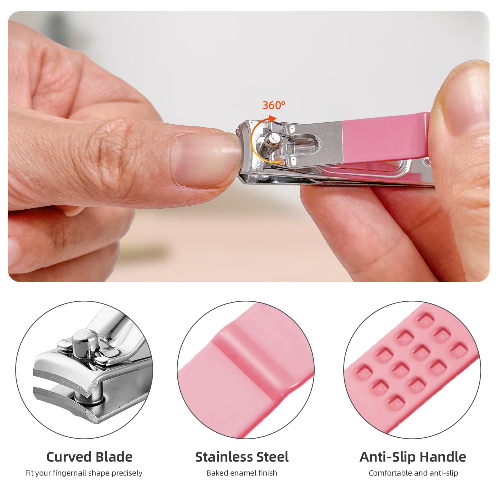 Andrea pink PU leather case keeps tools organized during travel.