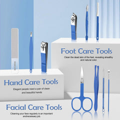 Andrea manicure set organized in premium synthetic leather pouch