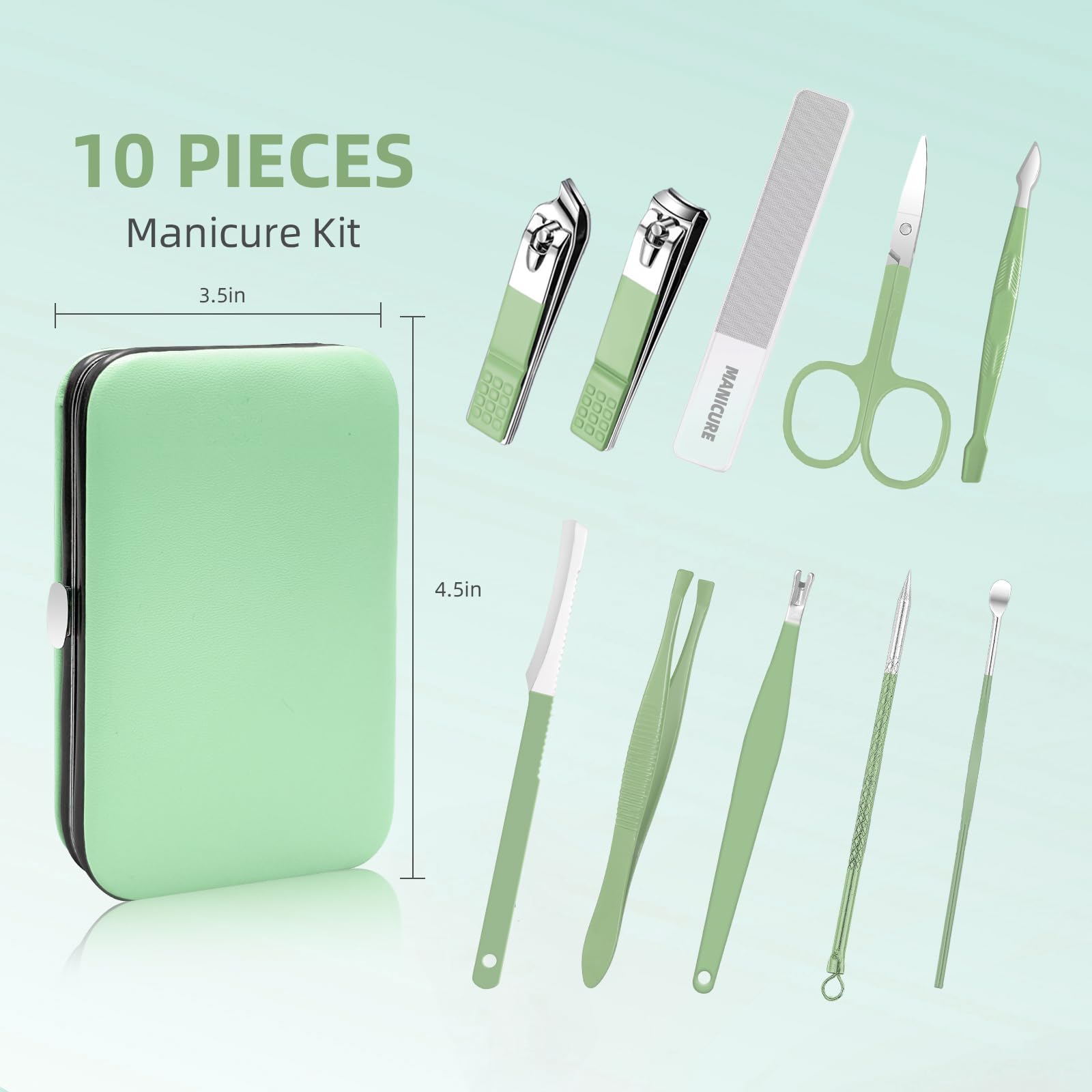 Andrea manicure tools close-up showing stainless steel precision and smooth finishes.
