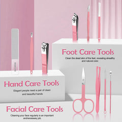 Andrea 10-in-1 set includes hand, facial, and foot care tools.