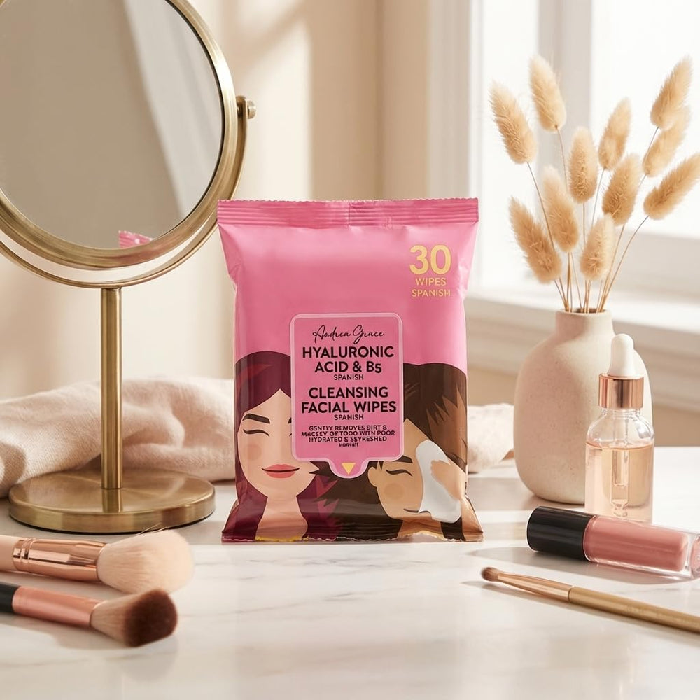 Andrea Grace face wipes gym bag use in action for quick refresh.