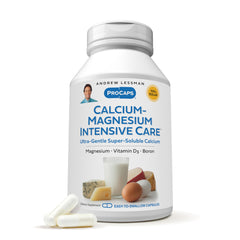 Front view of Andrew Lessman Calcium Magnesium Intensive Care 1000 capsules bottle