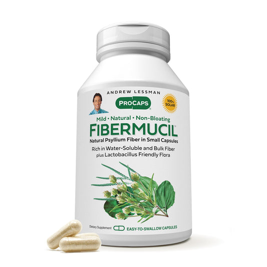 Andrew Lessman Fibermucil 360 capsules containing psyllium husk powder