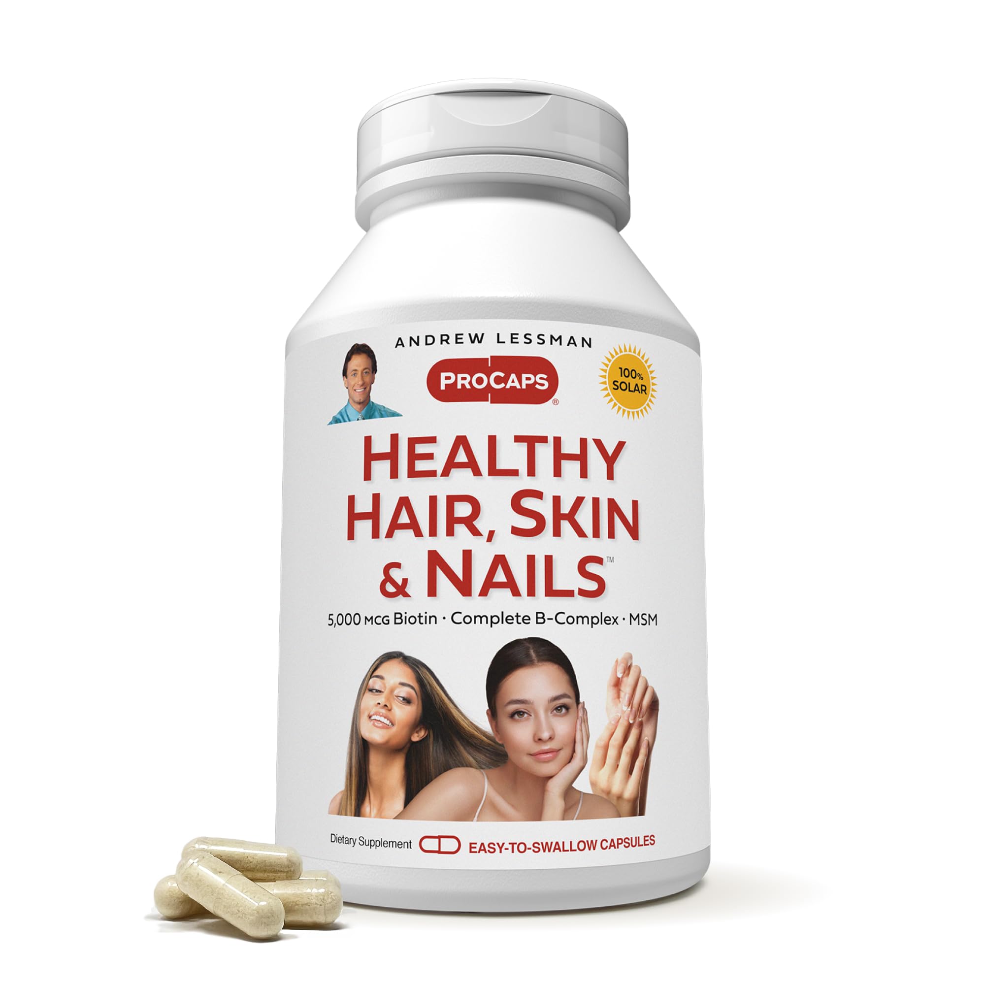 Bottle of Andrew Lessman Healthy Hair, Skin & Nails 60 capsules