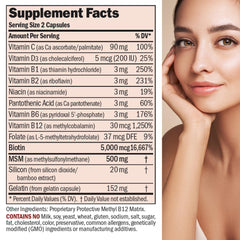 Close-up of Biotin 5000 mcg label