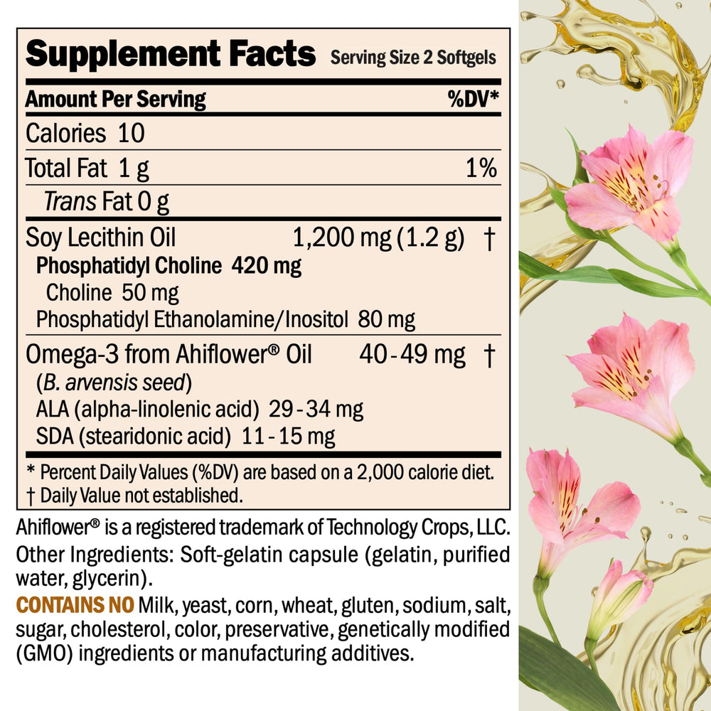 Product packaging and label for PC Liver & Brain Softgels