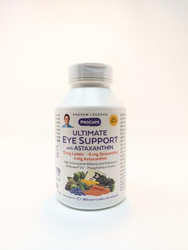 ANDREW LESSMAN Ultimate Eye Support capsules in blister highlighting easy daily softgels