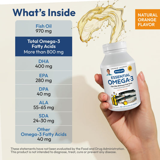 Close-up of orange omega-3 softgels