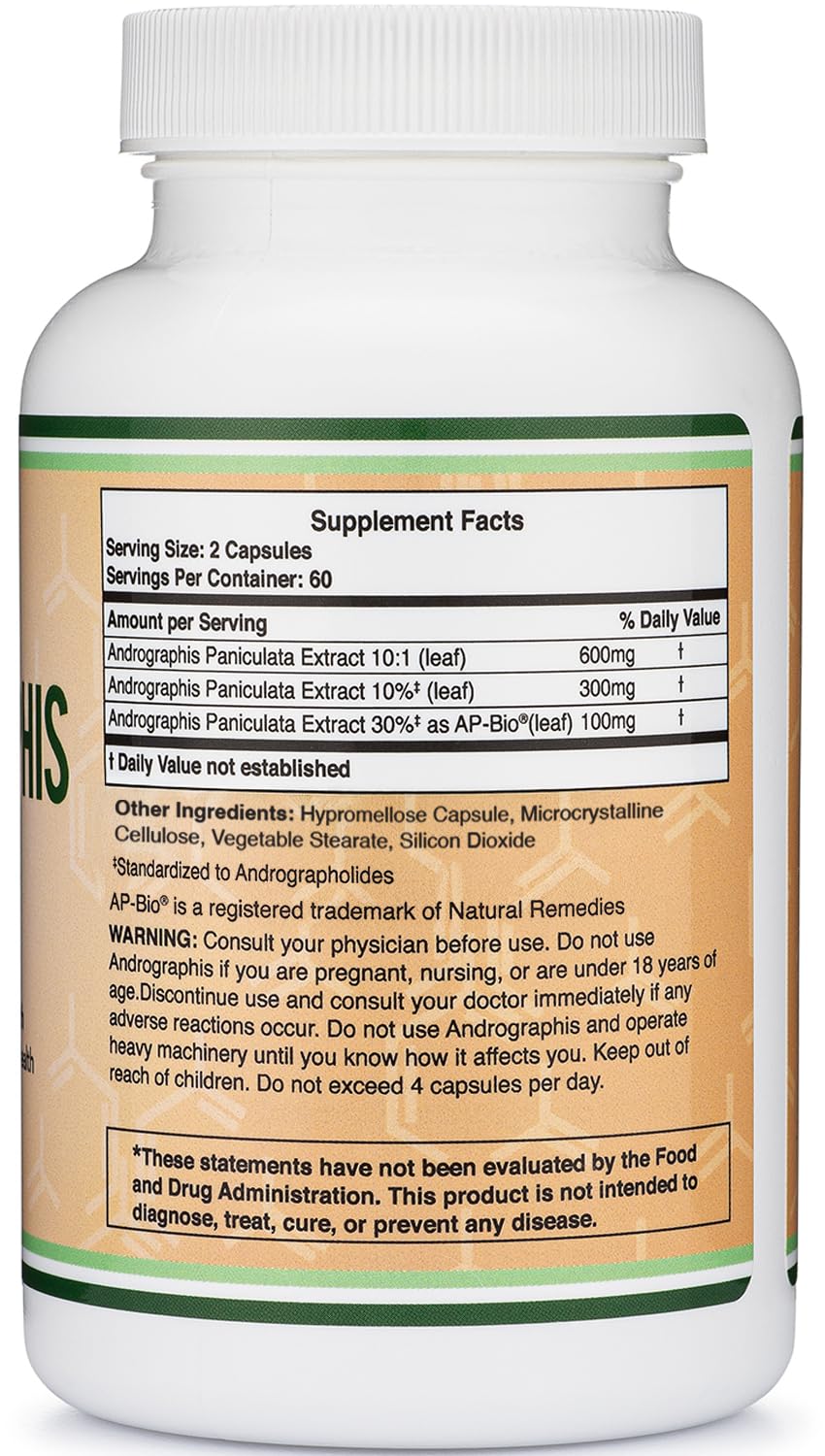 AP-Bio patent extract label on Andrographis product packaging
