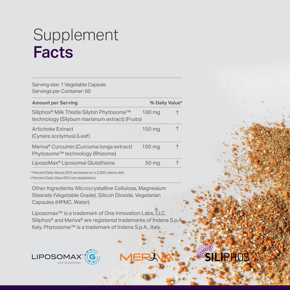 Close-up of curcumin, artichoke, and silybin ingredients