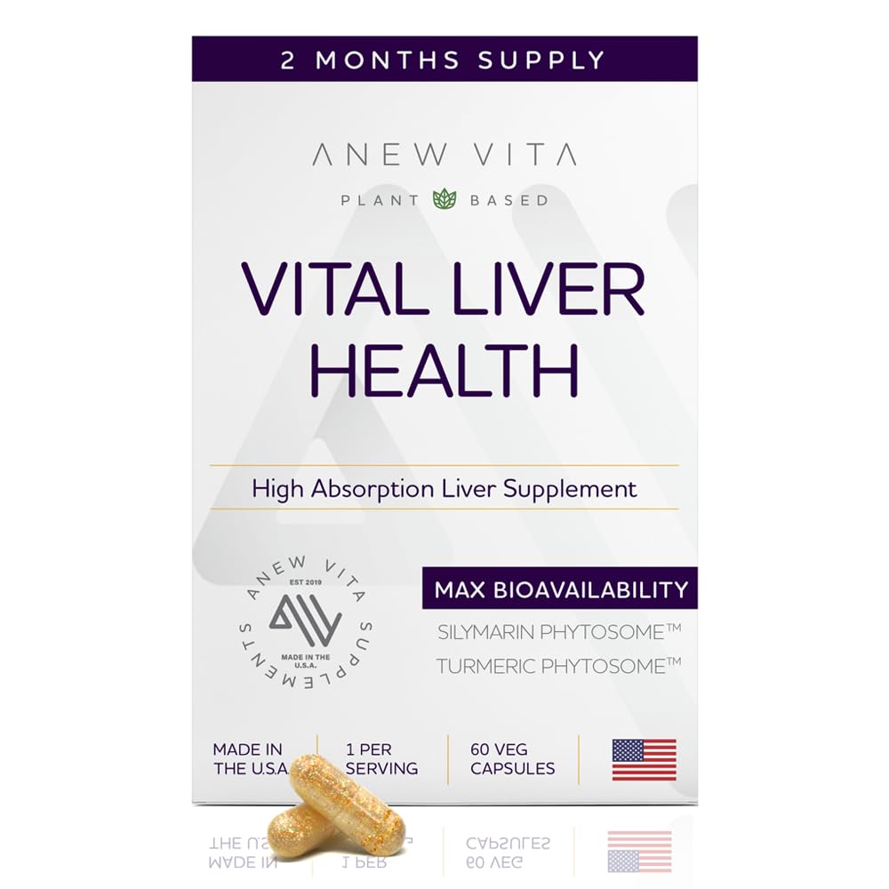 Bottle of Anew Vita Vital Liver Health Formula with milk thistle