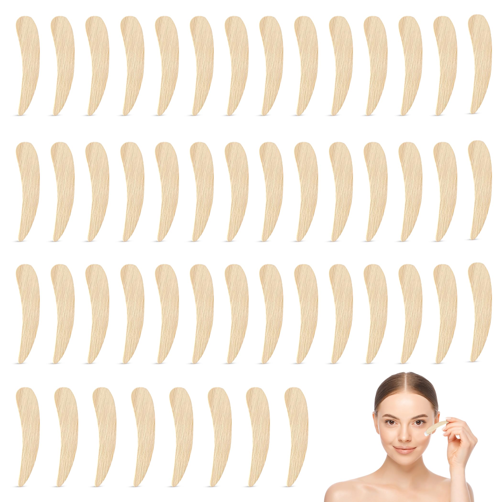 AngelBeauty bamboo spatula 50-pack for hygienic skincare application