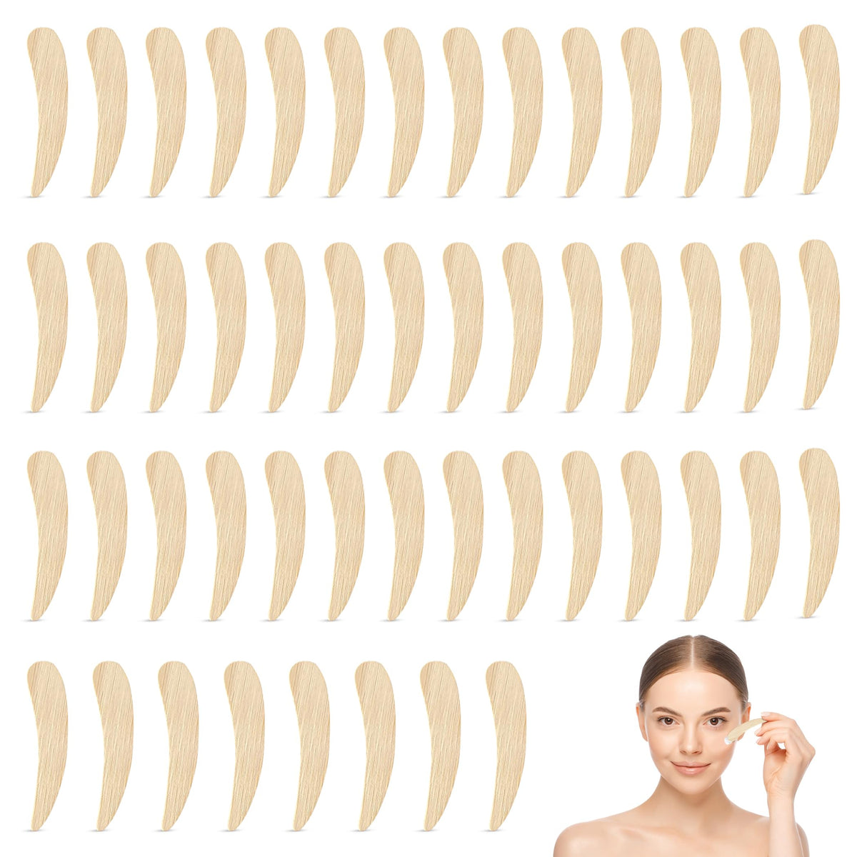 AngelBeauty bamboo spatula 50-pack for hygienic skincare application