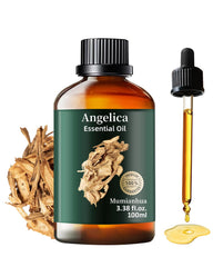 Angelica Root Essential Oil bottle with 3.38 fl oz label