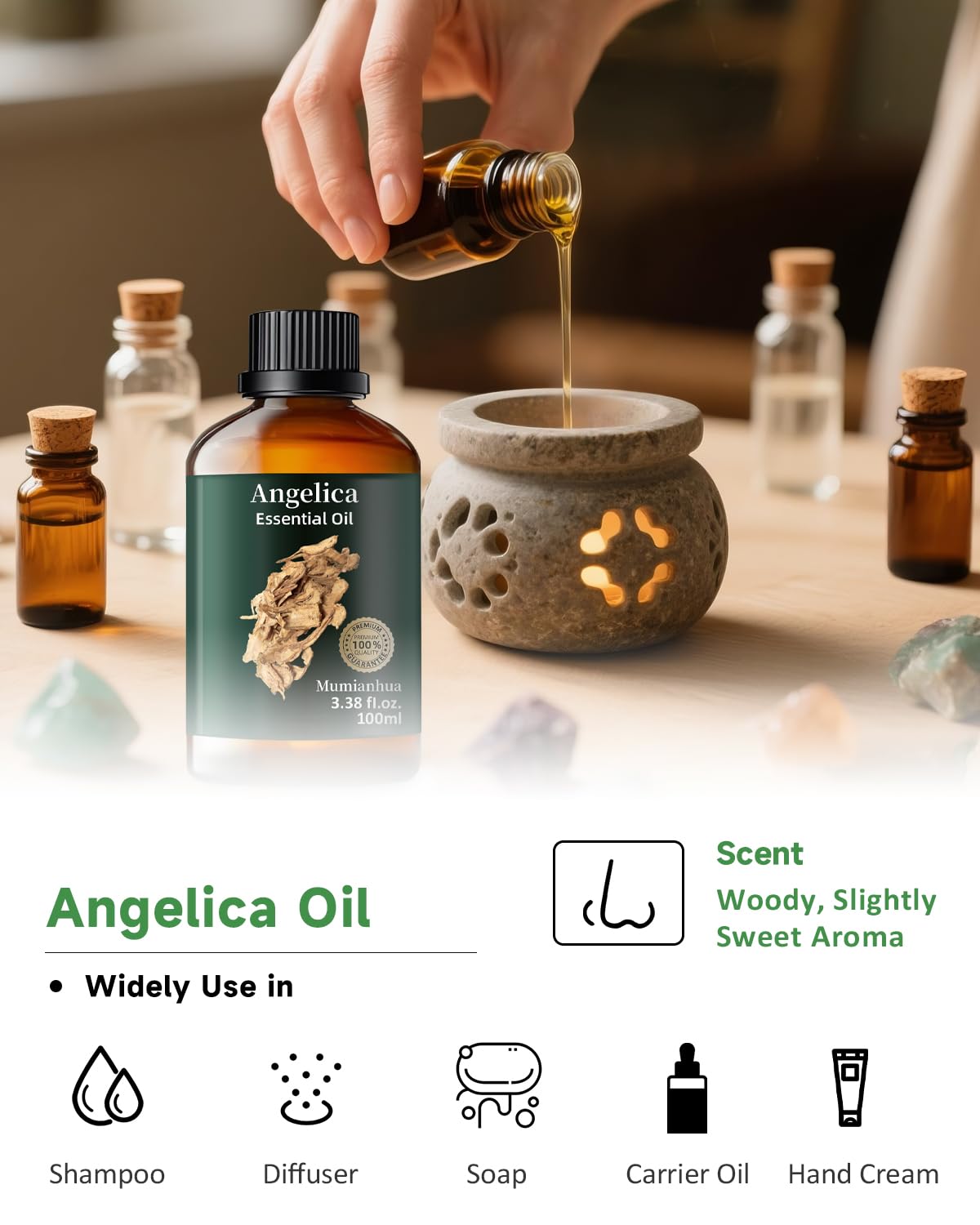 Massage blend featuring Angelica Root Essential Oil